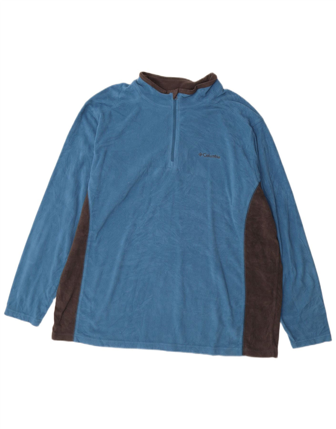 COLUMBIA Fleece Jumper med lynlås til mænd 2XL Blå Colourblock Polyester