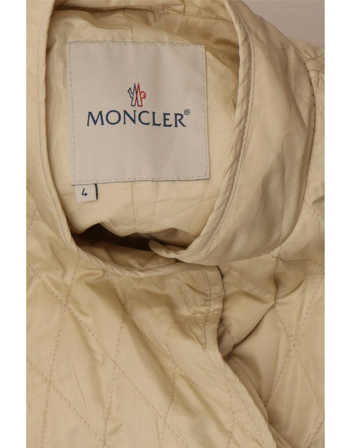 Moncler Dame Quiltet Jakke Størrelse 4 XL Beige