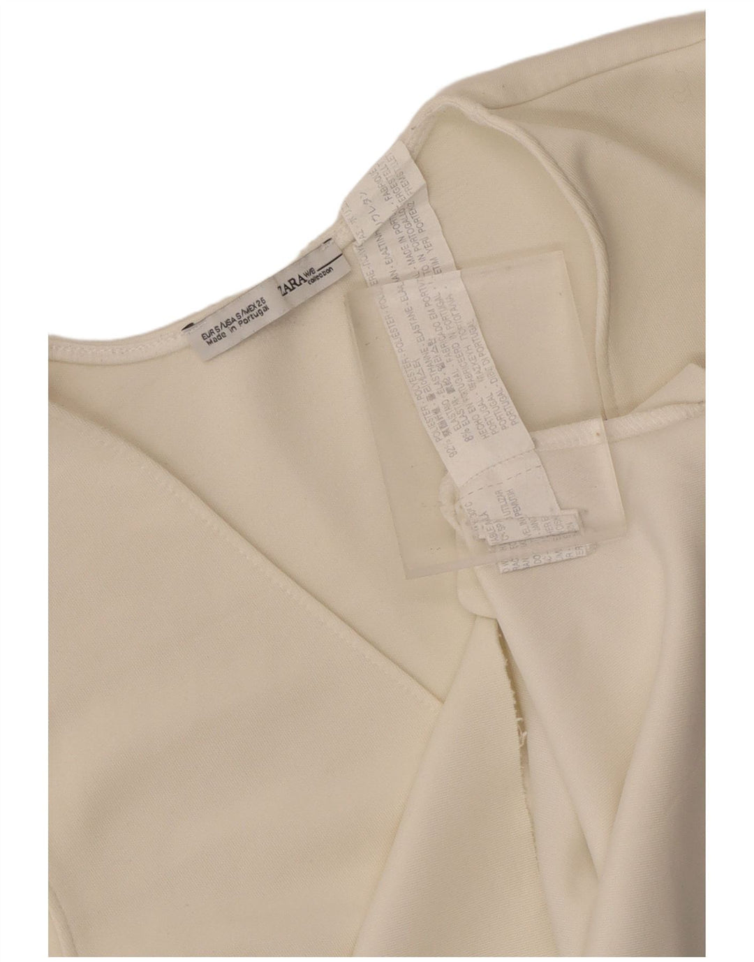 Zara Womens Crop ærmeløs bluse Top UK 8 Small White Polyester