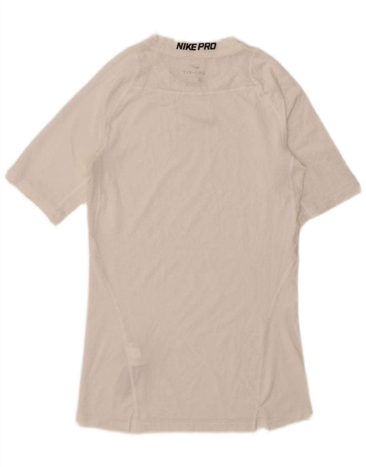Nike Herre Dri Fit grafisk T-shirt top lille hvid polyester