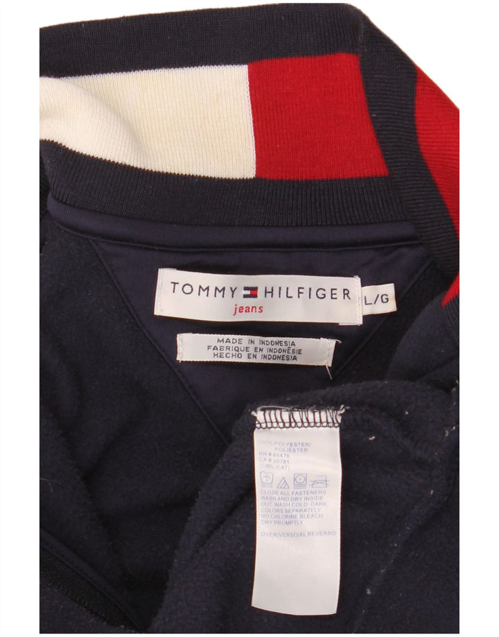 Tommy Hilfiger Fleecejakke til kvinder UK 16 Large Navy Blue Colourblock