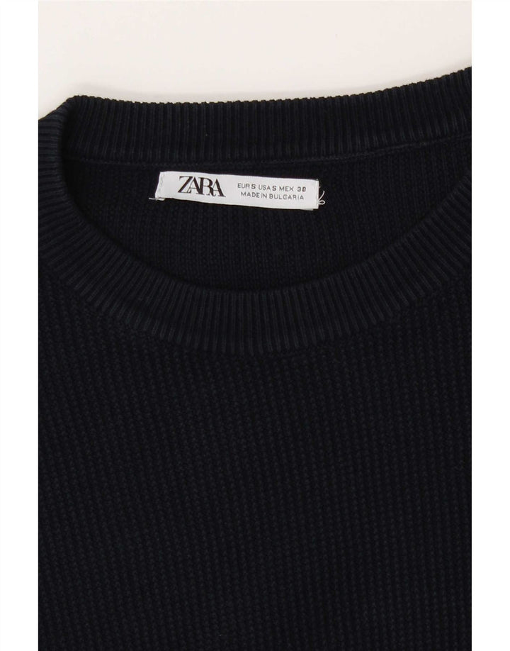 Zara Herre sweater med rund hals, lille marineblå