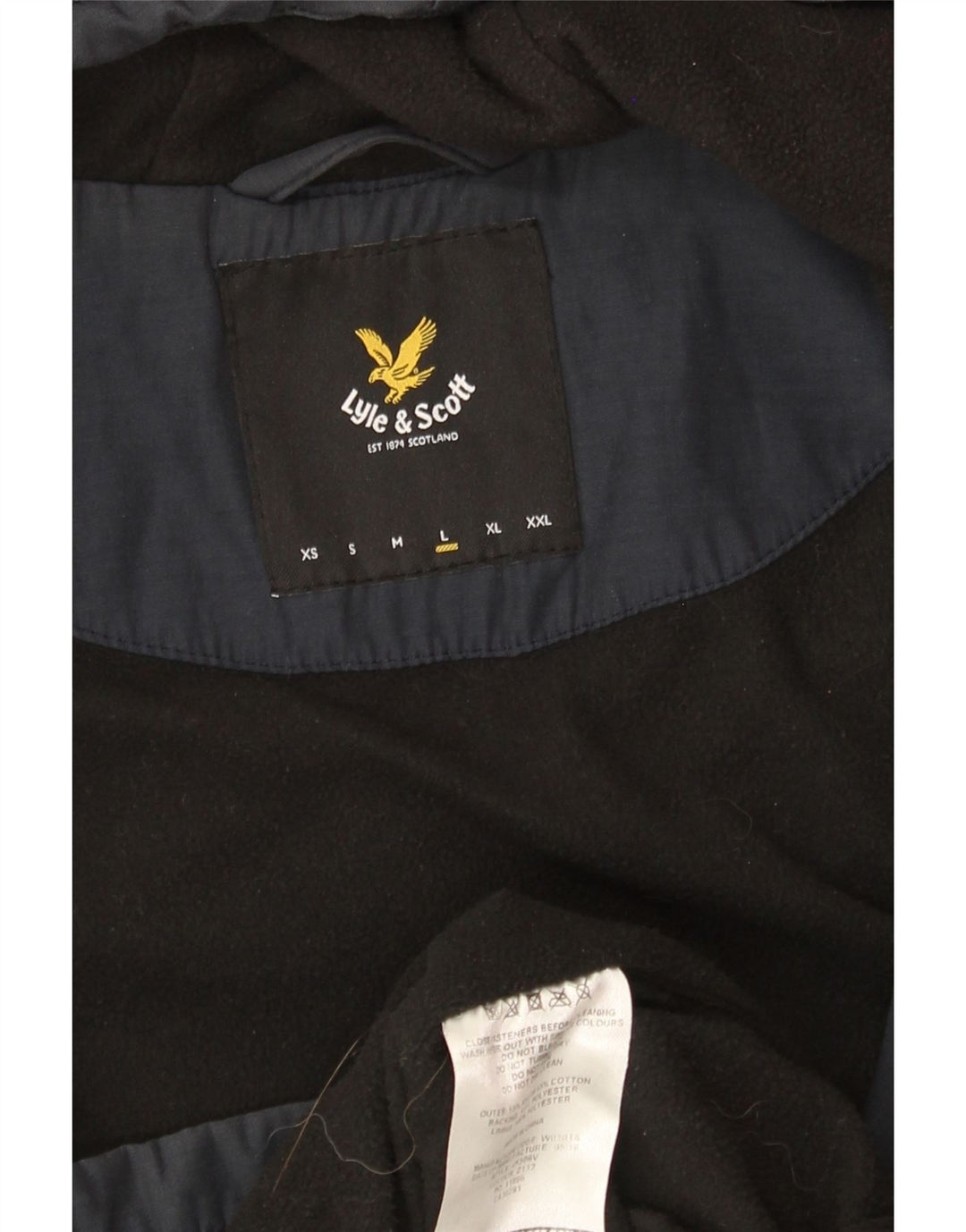 LYLE & SCOTT Herre Hættevindjakke UK 40 Stor marineblå nylon