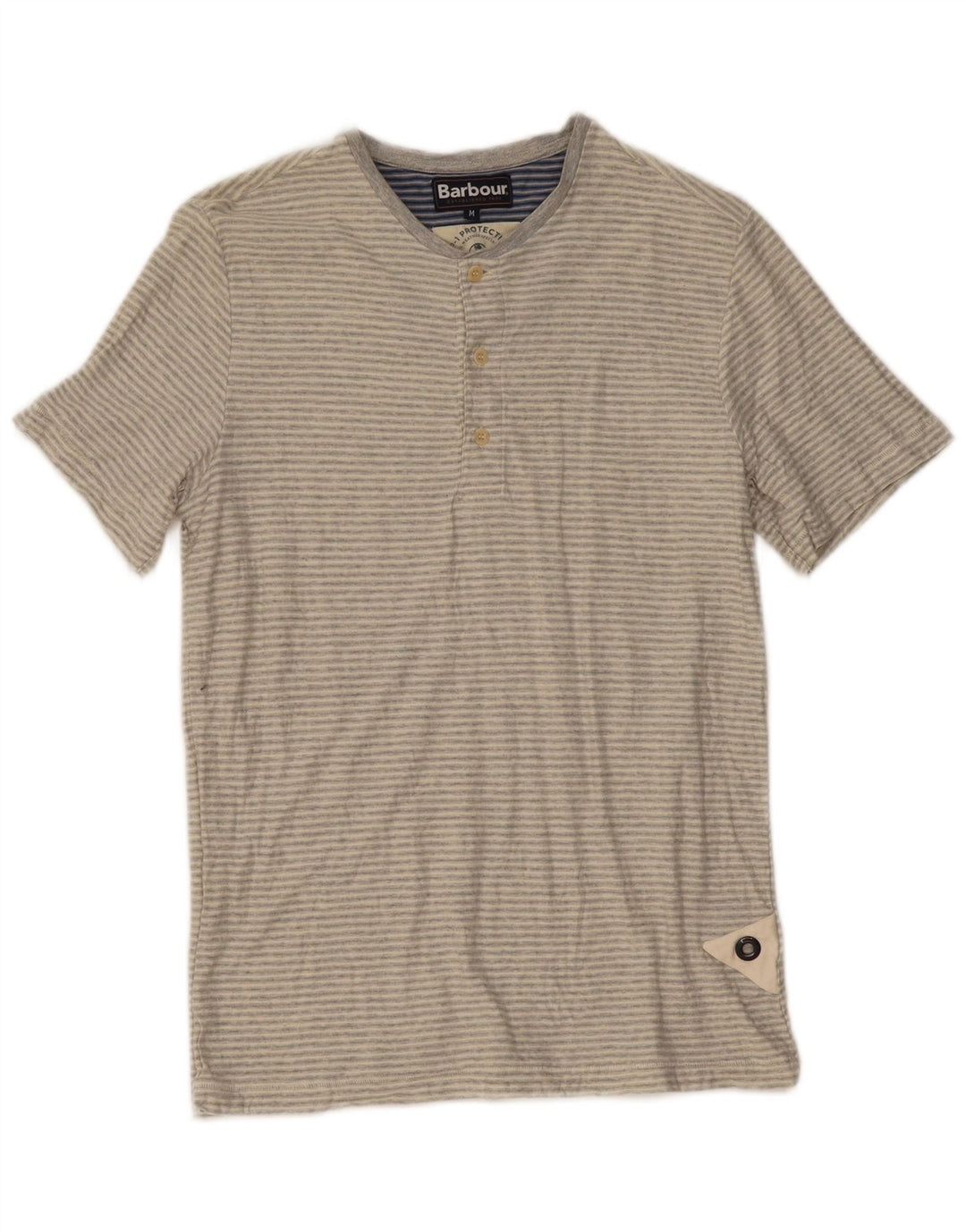 Barbour herre T-shirt top mellem grå stribet