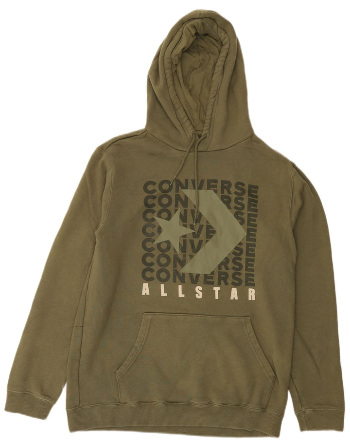 Converse Grafisk hættetrøje til mænd, lille Khaki Bomuld