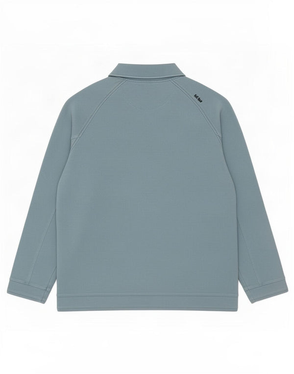 Fat Face Herre Zip Neck Sweatshirt Jumper Stor Blå Bomuld