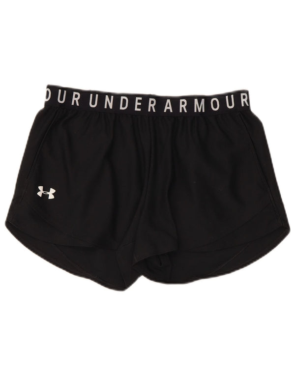 Under Armour Womens Heat Gear Graphic Sport Shorts UK 14 Medium Black