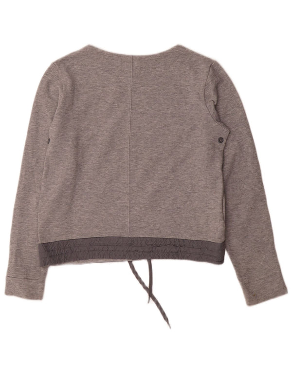 Nike Womens Crop Sweatshirt Jumper UK 10 Small Grey Bomuld