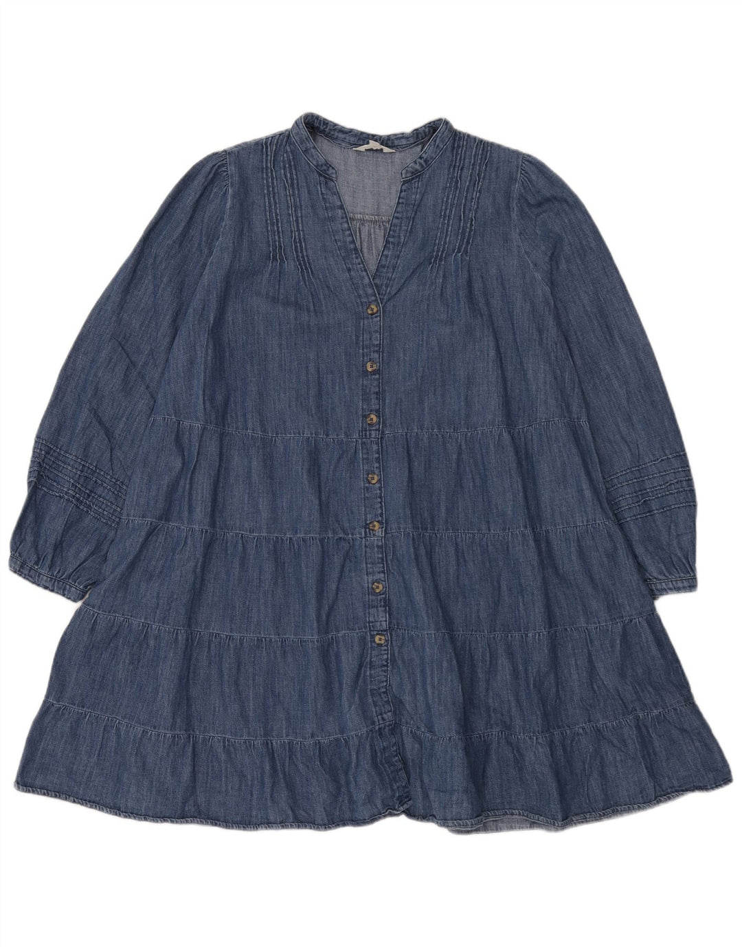 Marks & Spencer Womens Per Una Denim Oversized Tiered Dress UK 18 XL Blå