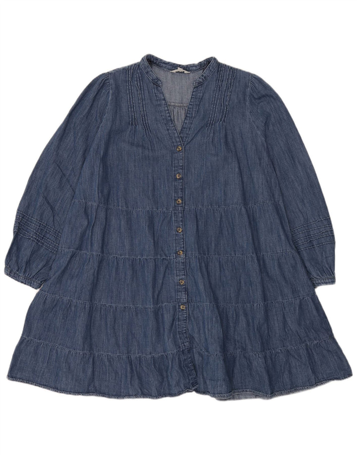 Marks & Spencer Womens Per Una Denim Oversized Tiered Dress UK 18 XL Blå