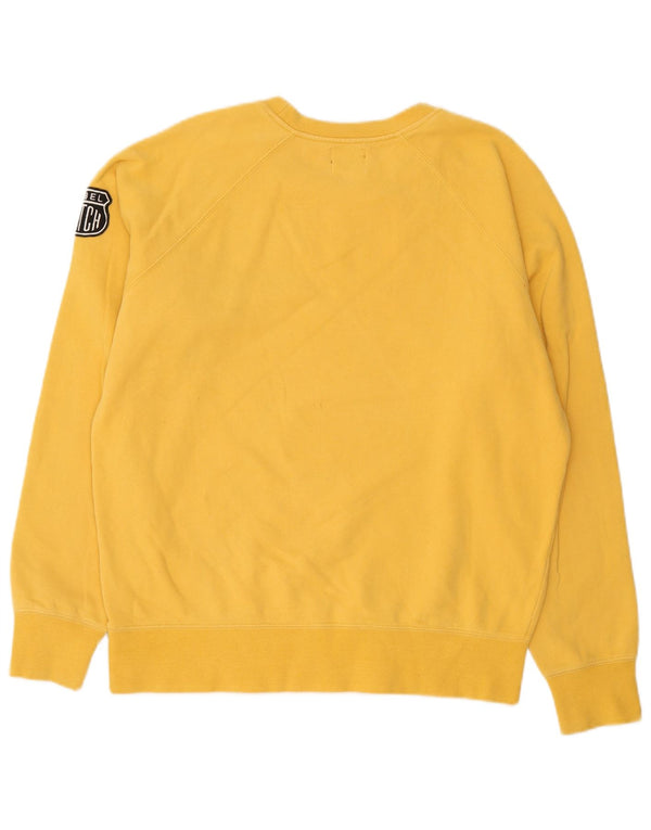 Datch Dame Grafisk Sweatshirt Jumper UK 20 2XL Gul Bomuld