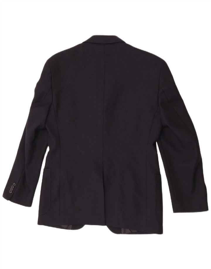 Halvfjerds Herre 3-knaps blazerjakke IT 46 Small Navy Blue Virgin Wool