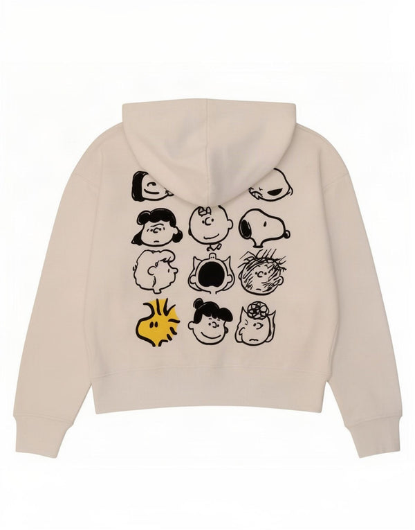 Zara Womens Peanuts Graphic Oversized Hoodie Jumper UK 10 Small White