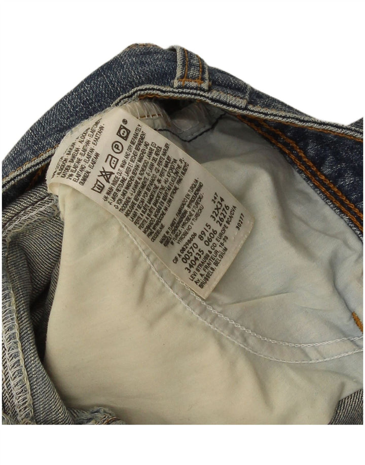 Levi's Dame 570 Straight Jeans W32 L31 Blå Bomuld