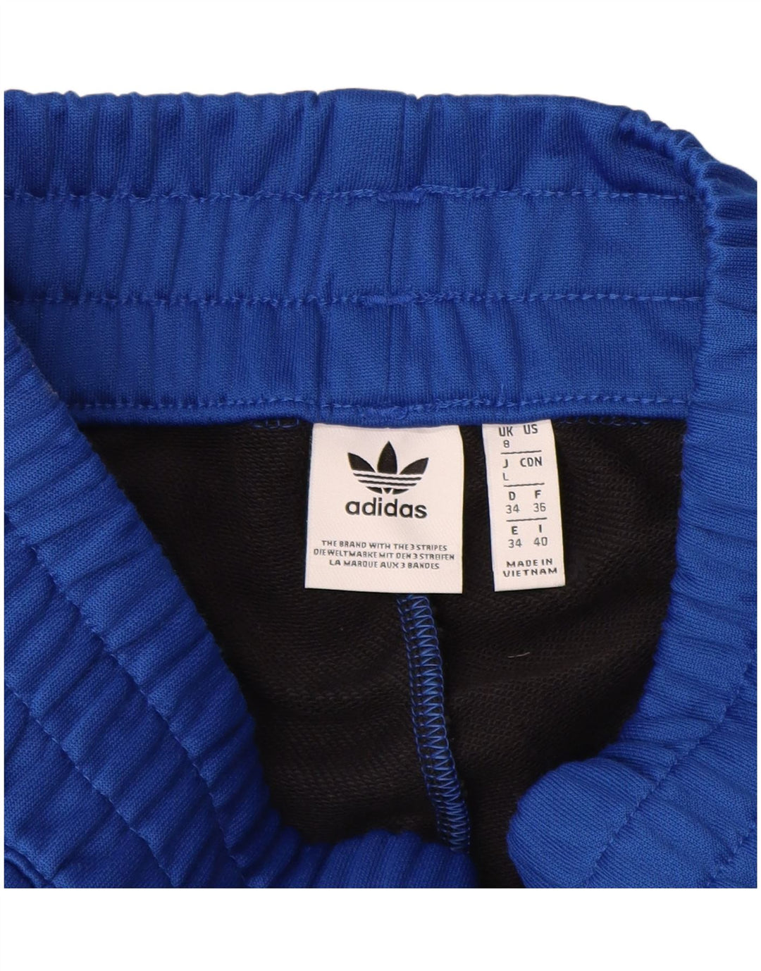Adidas Træningsdragtsbukser til kvinder UK 8 Small Blue Colourblock Polyester