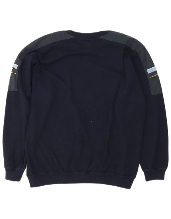 Paul & Shark Herre sweater med rund hals, stor marineblå farveblok