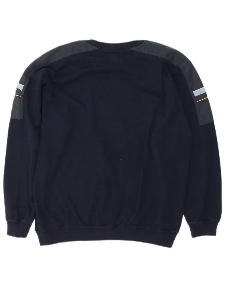 Paul & Shark Herre sweater med rund hals, stor marineblå farveblok