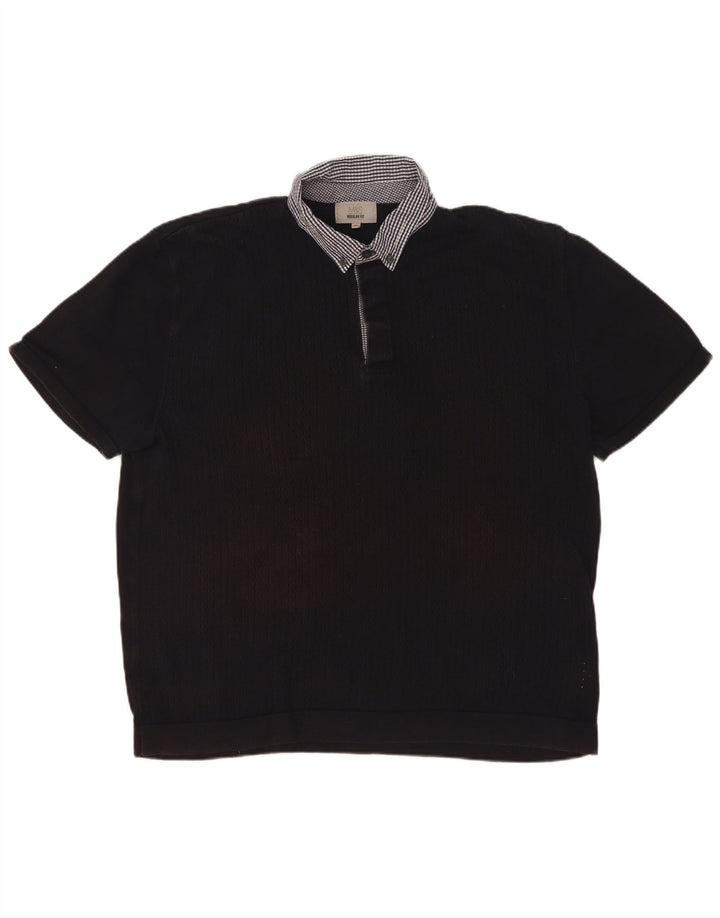 Marks & Spencer Herre Regular Fit Rugby Polo Shirt XL Navy Blue