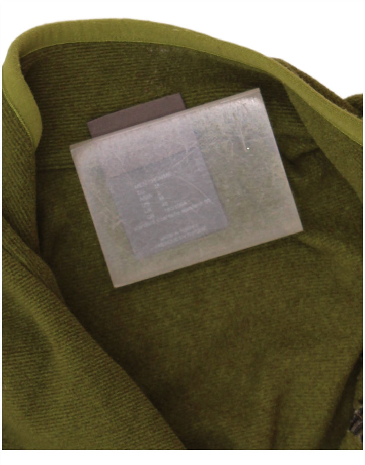 JACK WOLFSKIN Mens Zip Neck Fleece Jumper Medium Green Polyester