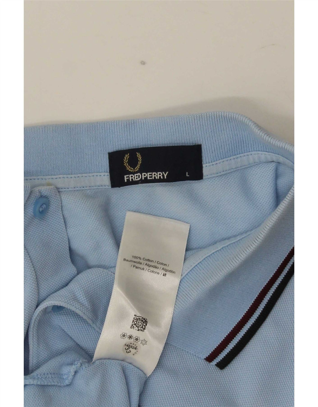 Fred Perry herre poloskjorte stor blå stribet bomuld