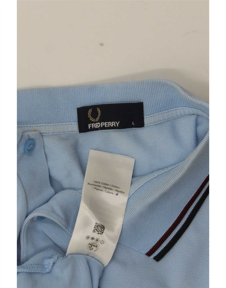Fred Perry herre poloskjorte stor blå stribet bomuld