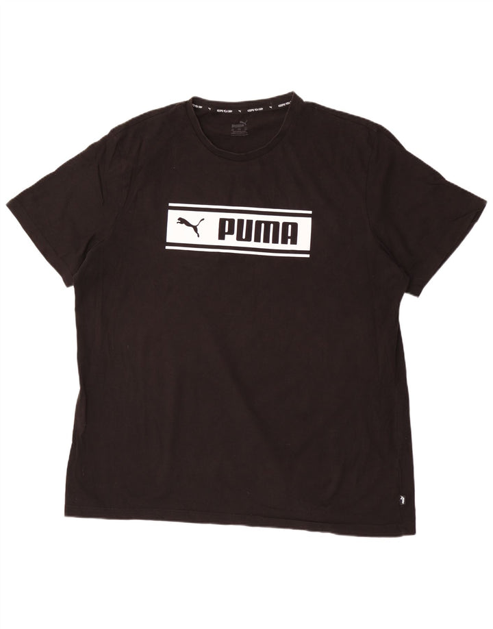 Puma Herre Grafisk T-Shirt Top 2XL Sort Bomuld