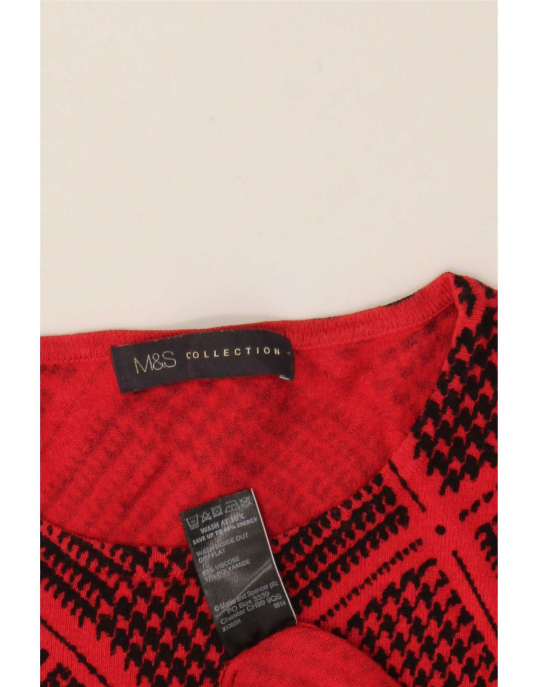 Marks & Spencer Dame Boat Neck Jumper Sweater UK 12 Medium Red