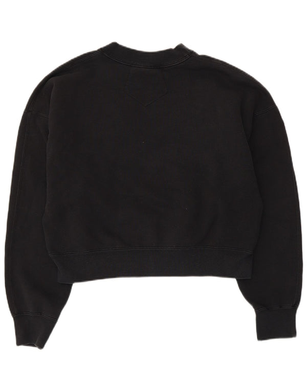 Jordan Dame Crop Loose Fit Sweatshirt Jumper UK 6 XS Sort Bomuld