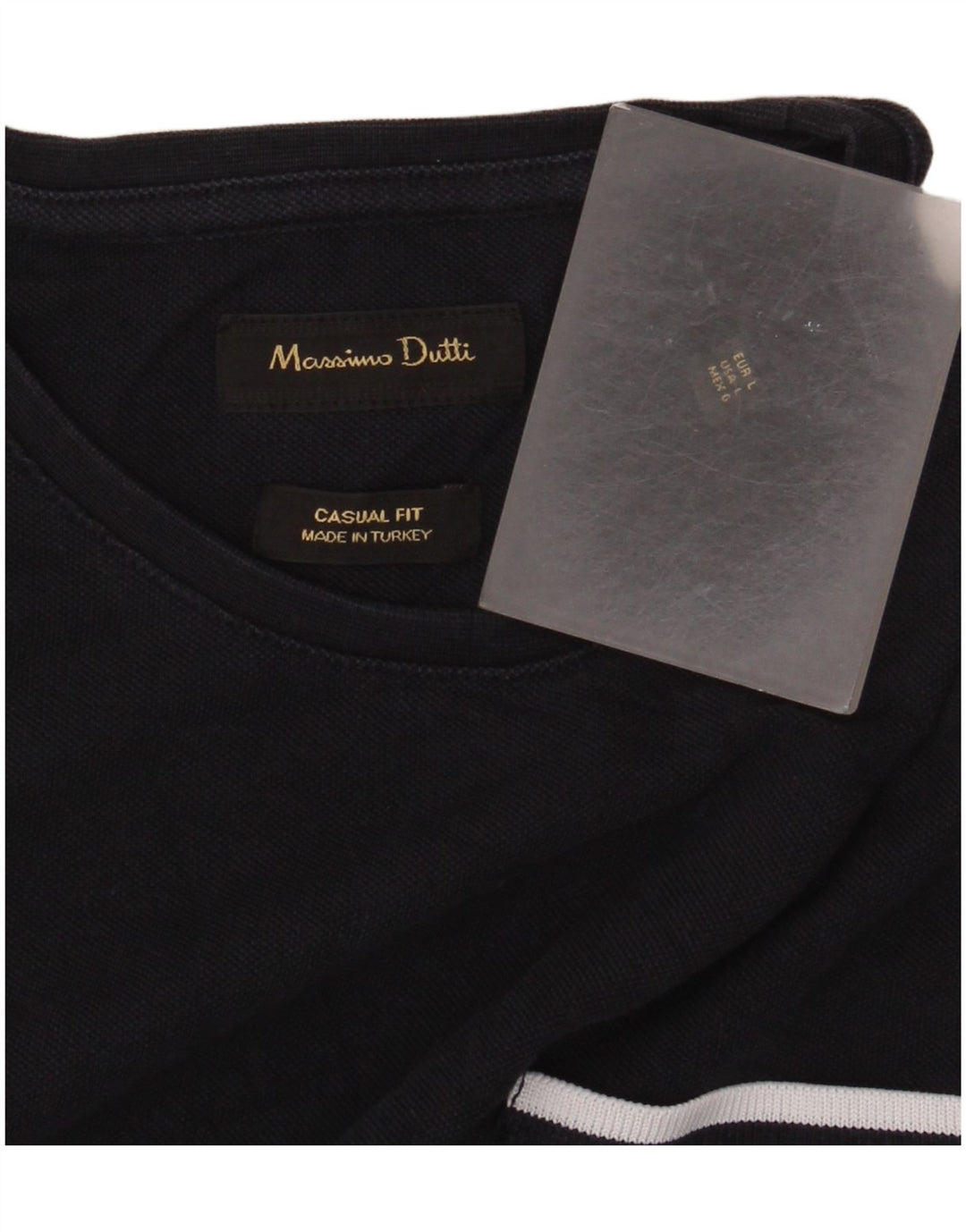 Massimo Dutti Herre Casual Fit T-Shirt Top Stor Marineblå