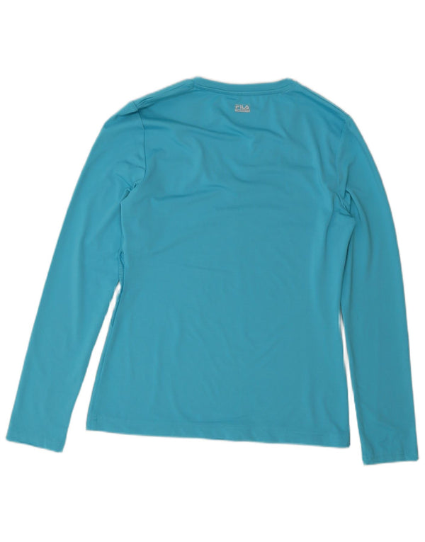 Fila Dame Top Langærmet UK 10 Small Blue Polyester Sports