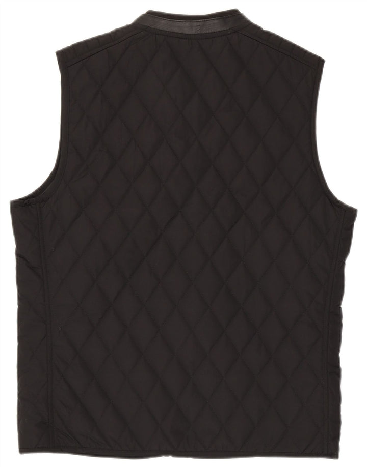 Zara Herre Quiltet Gilet UK 38 Medium Black Polyester