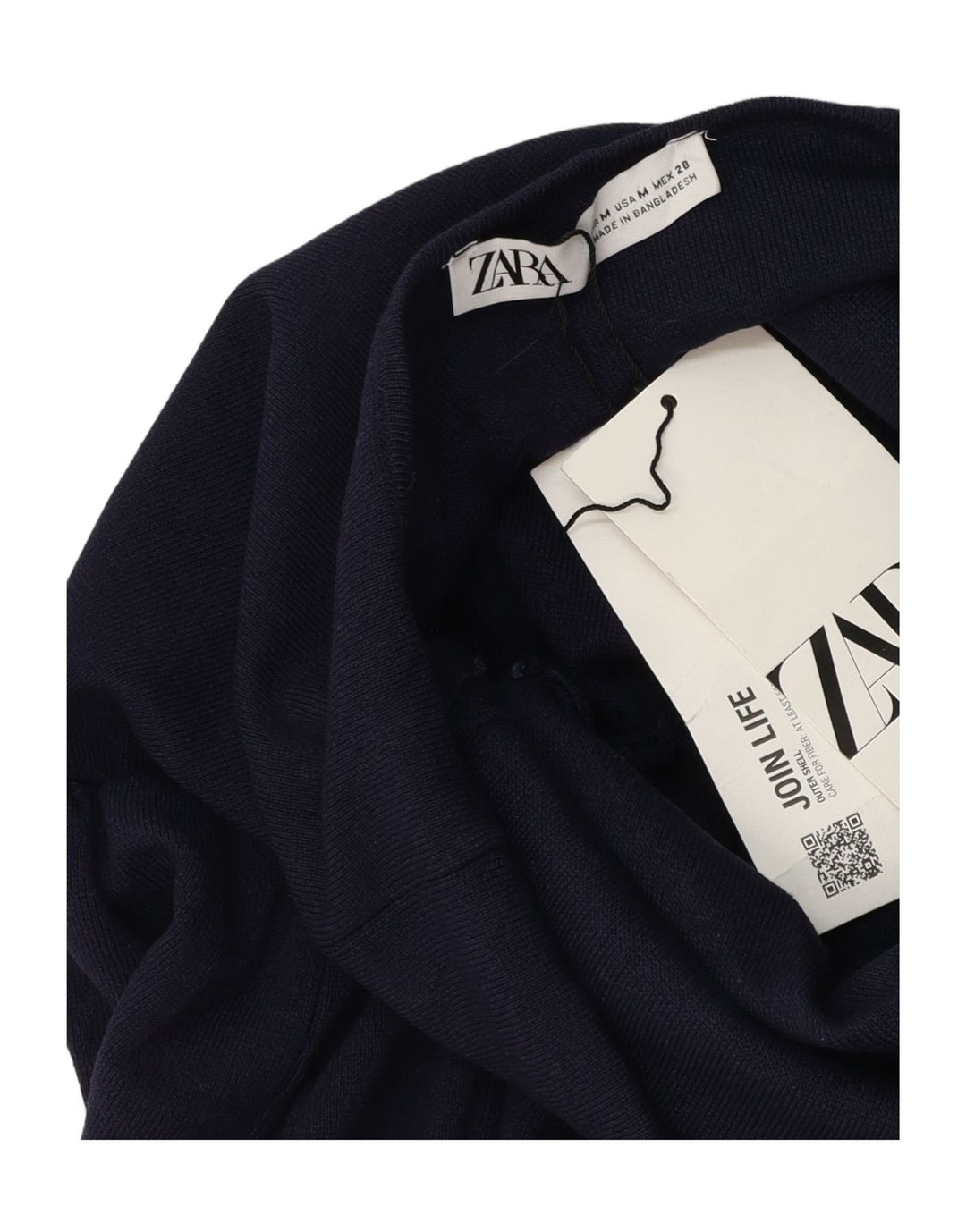 Zara A-line nederdel med høj talje til kvinder Medium W28 Marineblå