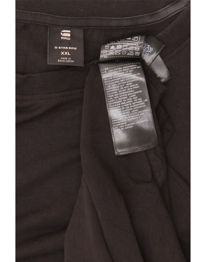 G-STAR Herre T-Shirt Top 2XL Sort Bomuld