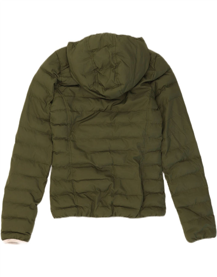 ADIDAS Womens Hooded Bomber Padded Jacket UK 6 XS Khaki Polyester Vintage Adidas and Second-Hand Adidas from Messina Hembry 