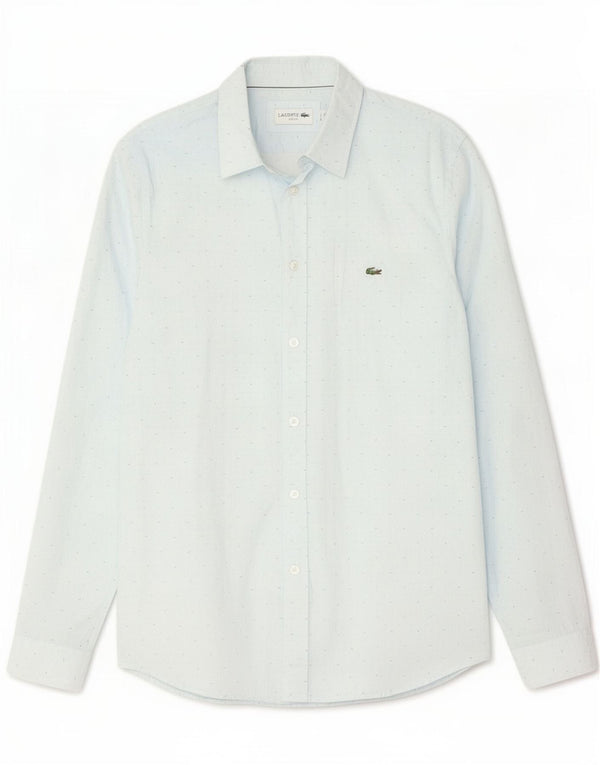 Lacoste Herre Slim Fit Skjorte Størrelse 39 Small Blue Spotted Cotton