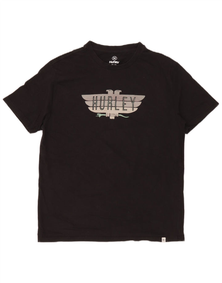 Hurley Herre Grafisk T-Shirt Top Medium Sort Bomuld