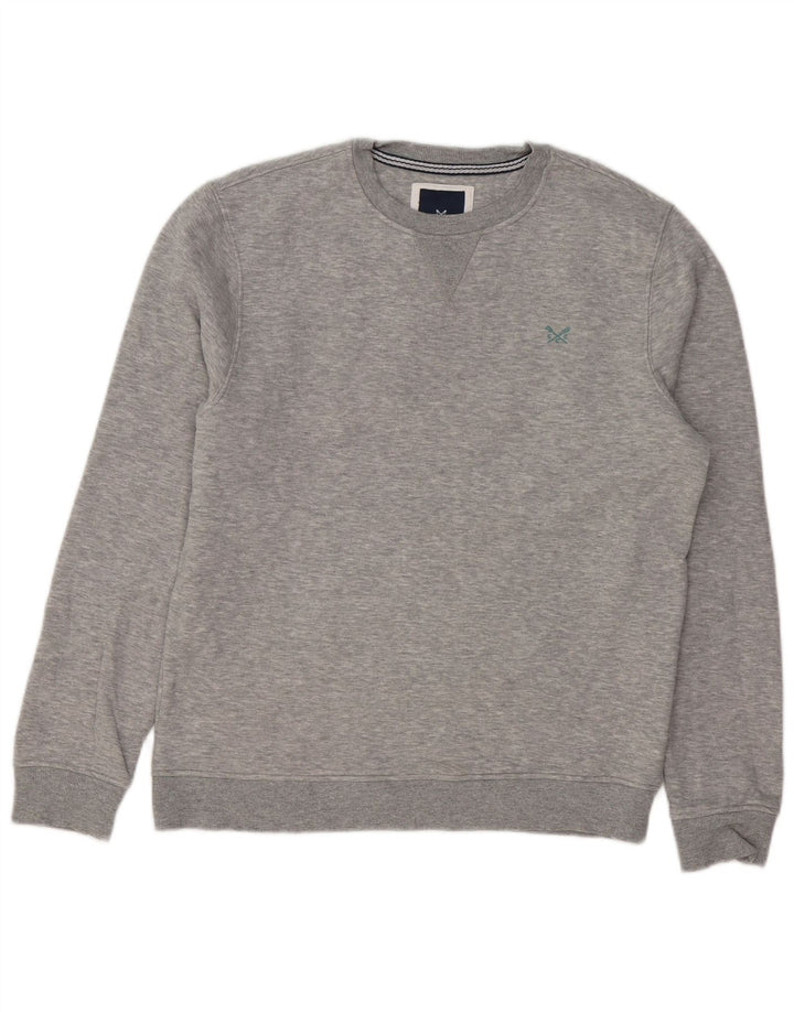 CREW TØJ Herre Sweatshirt Jumper Medium Grå Bomuld