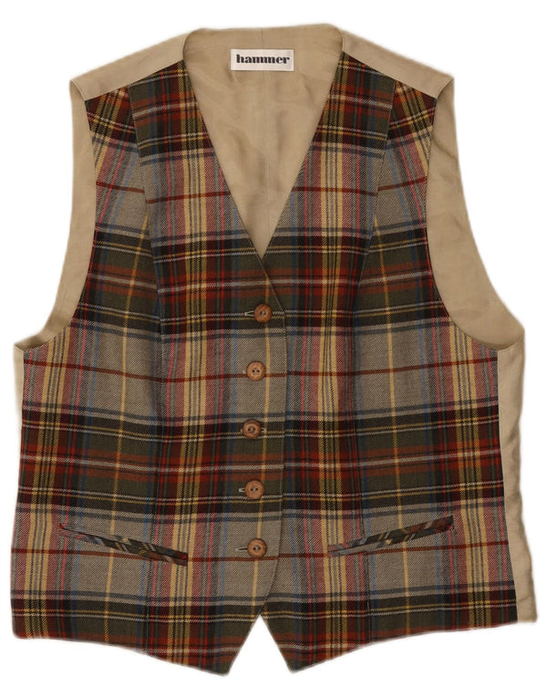 Hammer Womens Waistcoat EU 38 Medium Multicoloured Check
