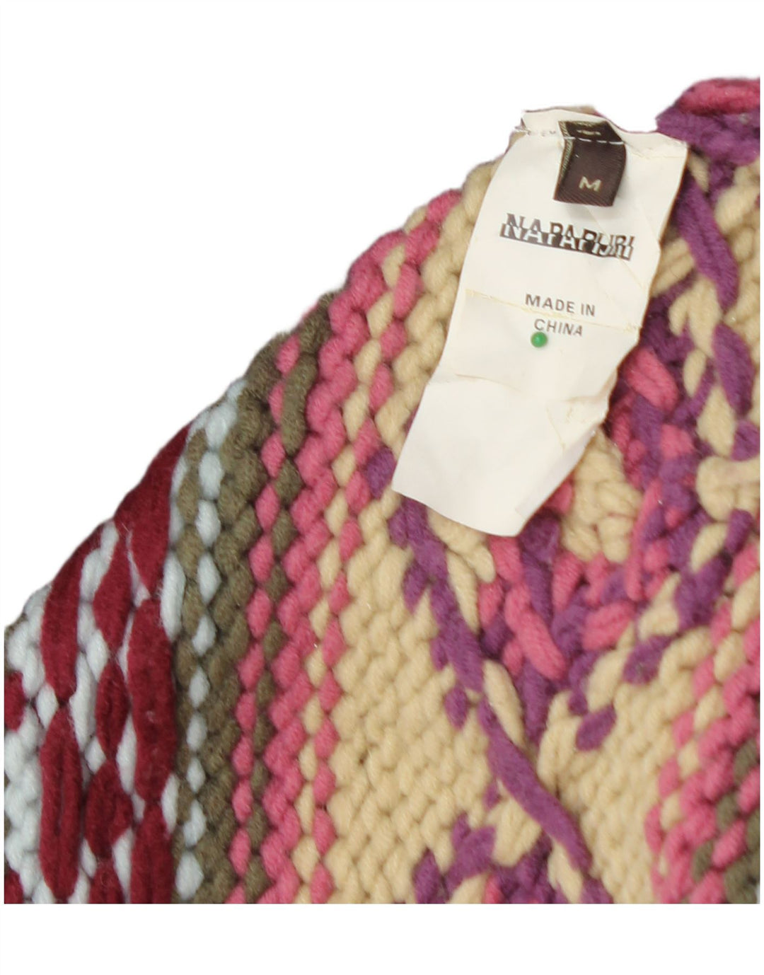 NAPAPIJRI Grafisk cardigan sweater til kvinder UK 12 Medium Brun Geometrisk