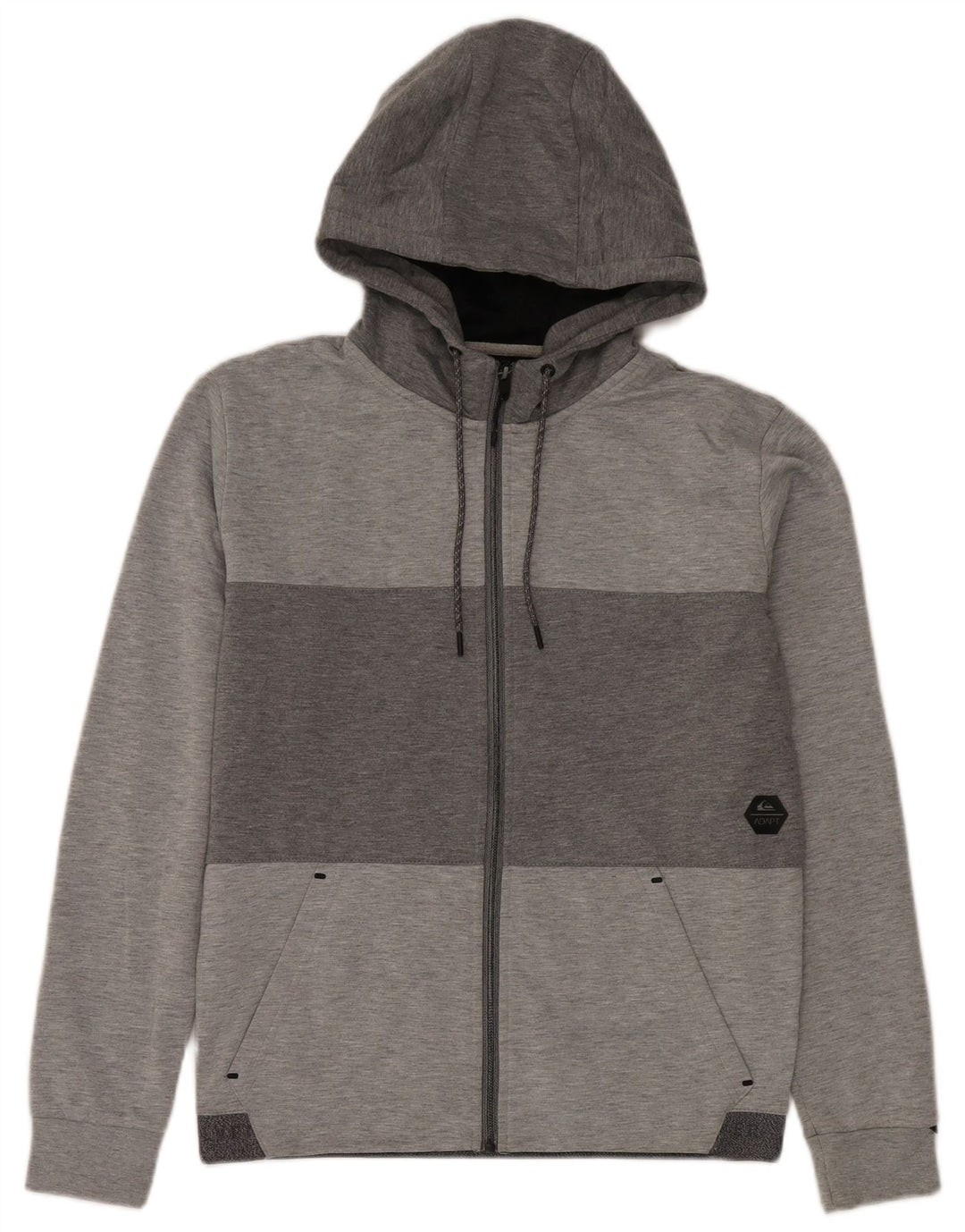Quiksilver Hættetrøje med lynlås til mænd Small Grå Colourblock Polyester