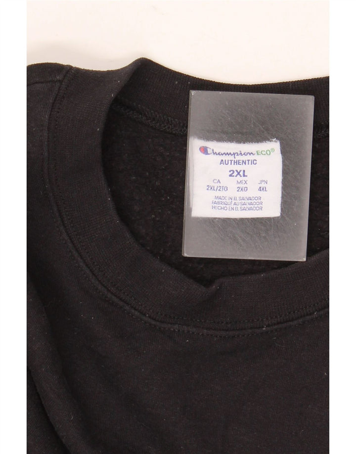 Champion Herre Sweatshirt Jumper 2XL Sort Bomuld