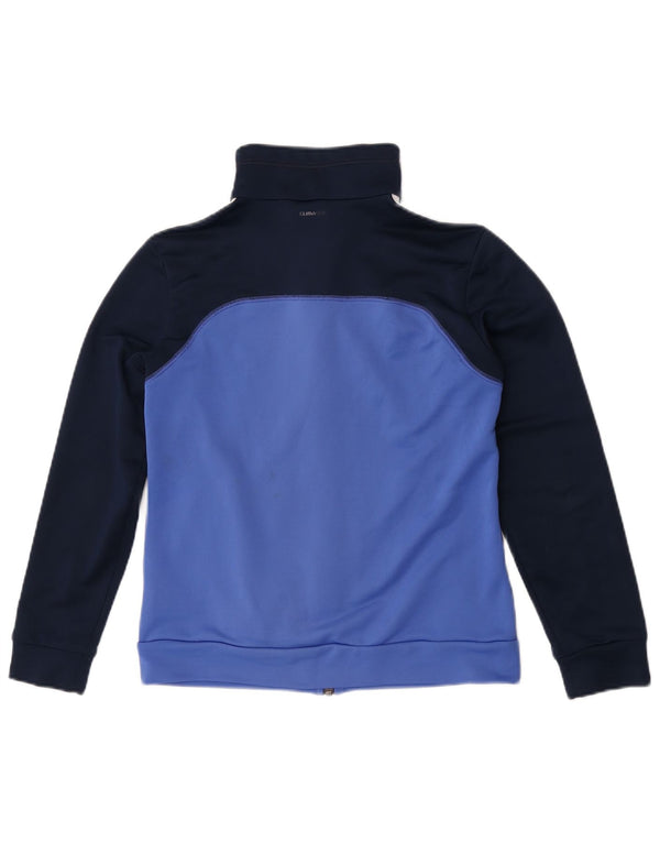 Adidas Womens Climalite træningsdragt Topjakke UK 4/6 XS Blue Colourblock