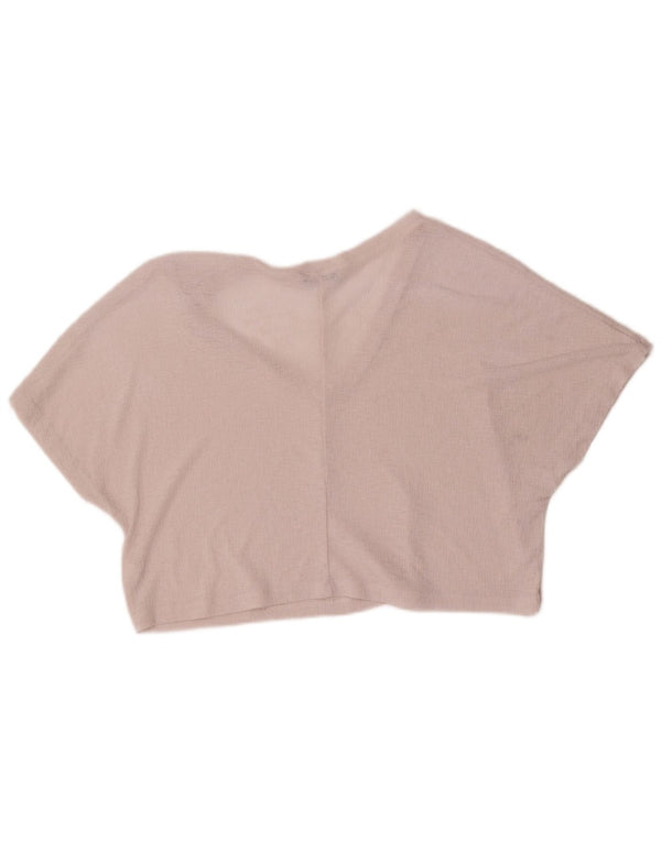 Zara Womens Crop Oversized bluse Top UK 10 Small Pink Polyester