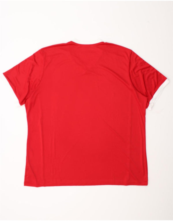 Adidas Herre Climalite T-Shirt Top 3XL Rød Colourblock Polyester