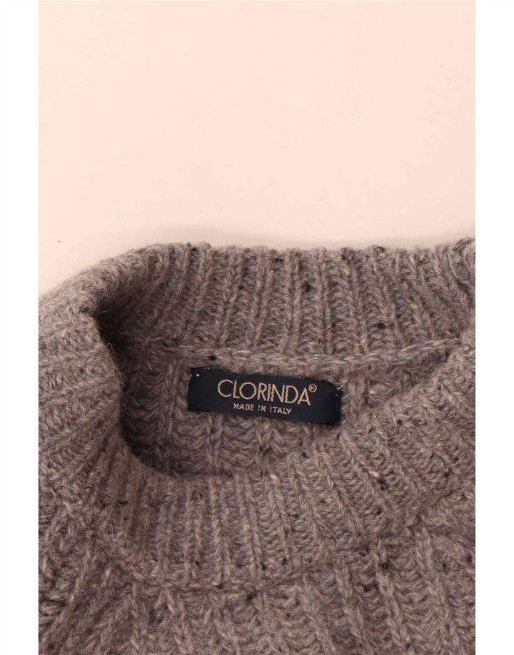 Clorinda Herre Crew Neck Jumper Sweater 2XL Grå Flecked Virgin Wool