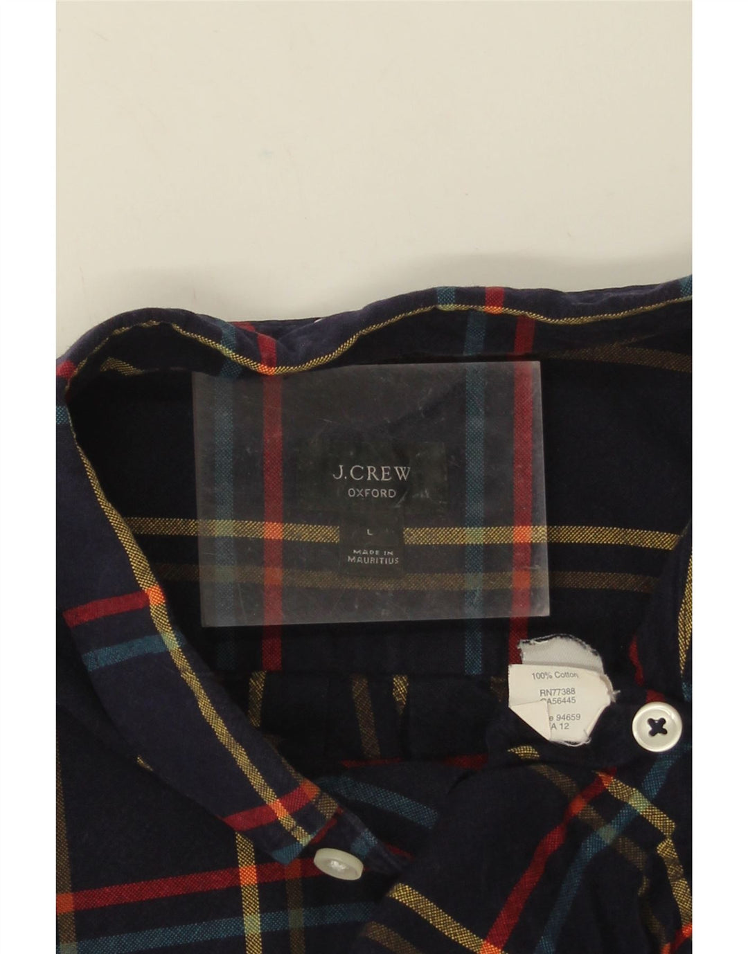 J. Crew Flannelskjorte til mænd Stor marineblå ternet bomuld