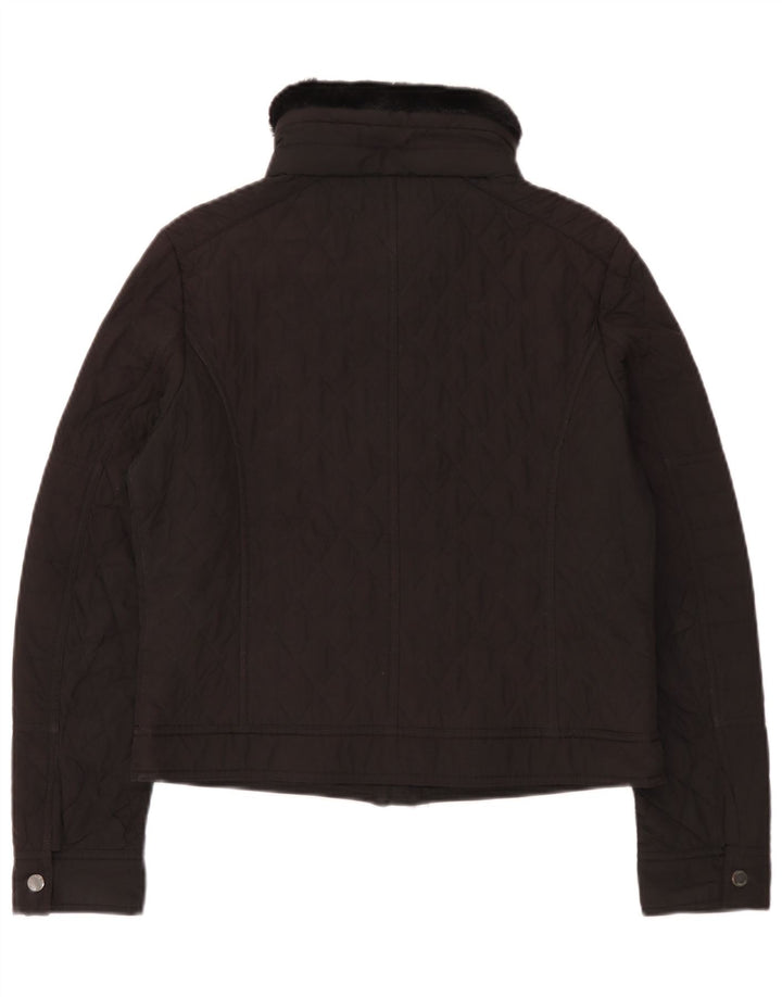 Tommy Hilfiger Quiltet jakke til kvinder UK 14 Medium Sort Polyester