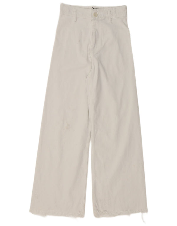 Zara Dame Jeans med brede ben EU 36 XS W26 L29 Hvid