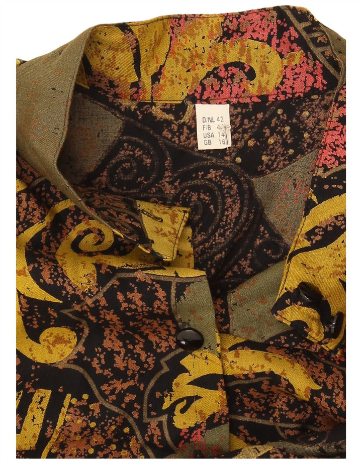 Vintage Dame Maxi Kjole UK 16 Stor Flerfarvet Paisley