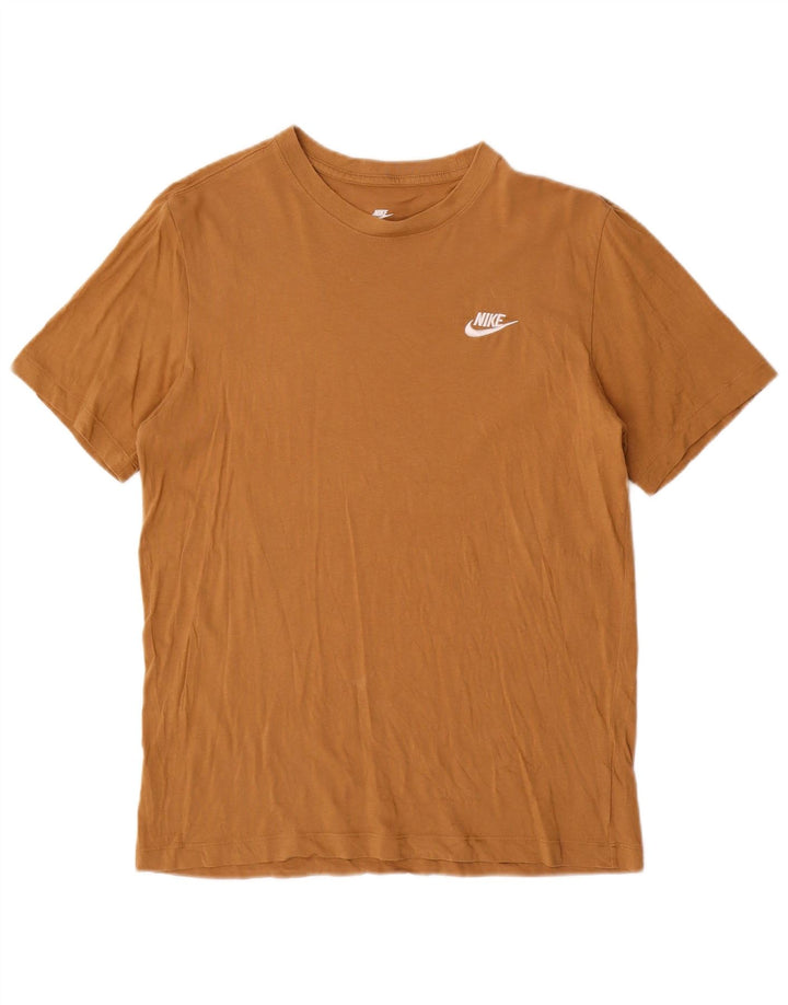 NIKE Mens T-Shirt Top Medium Brown